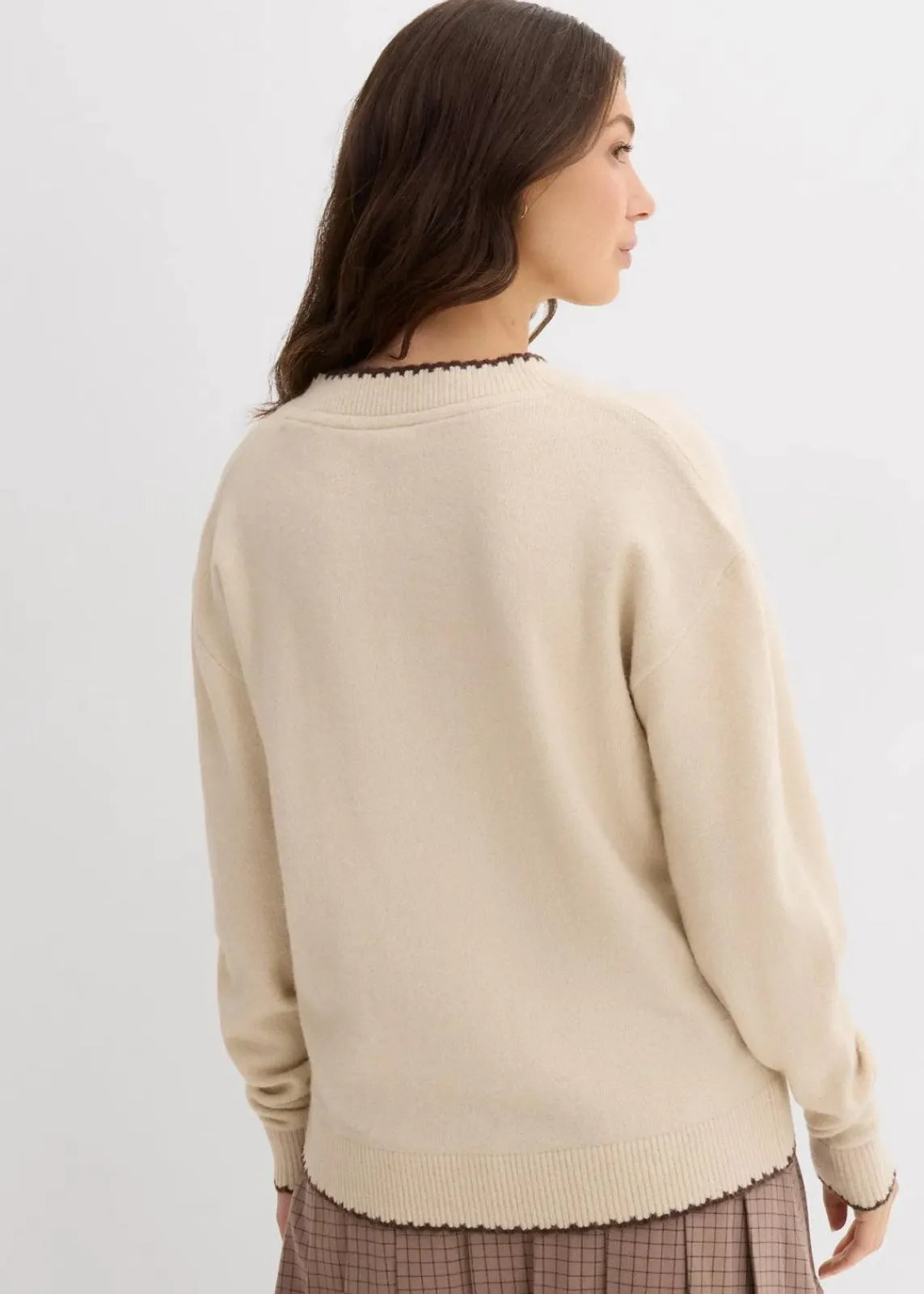 bonprix Bekleidung·Umstandsmode|Bekleidung·Jeans^Feinstrickpullover mit überschnittener Schulter hellsand meliert