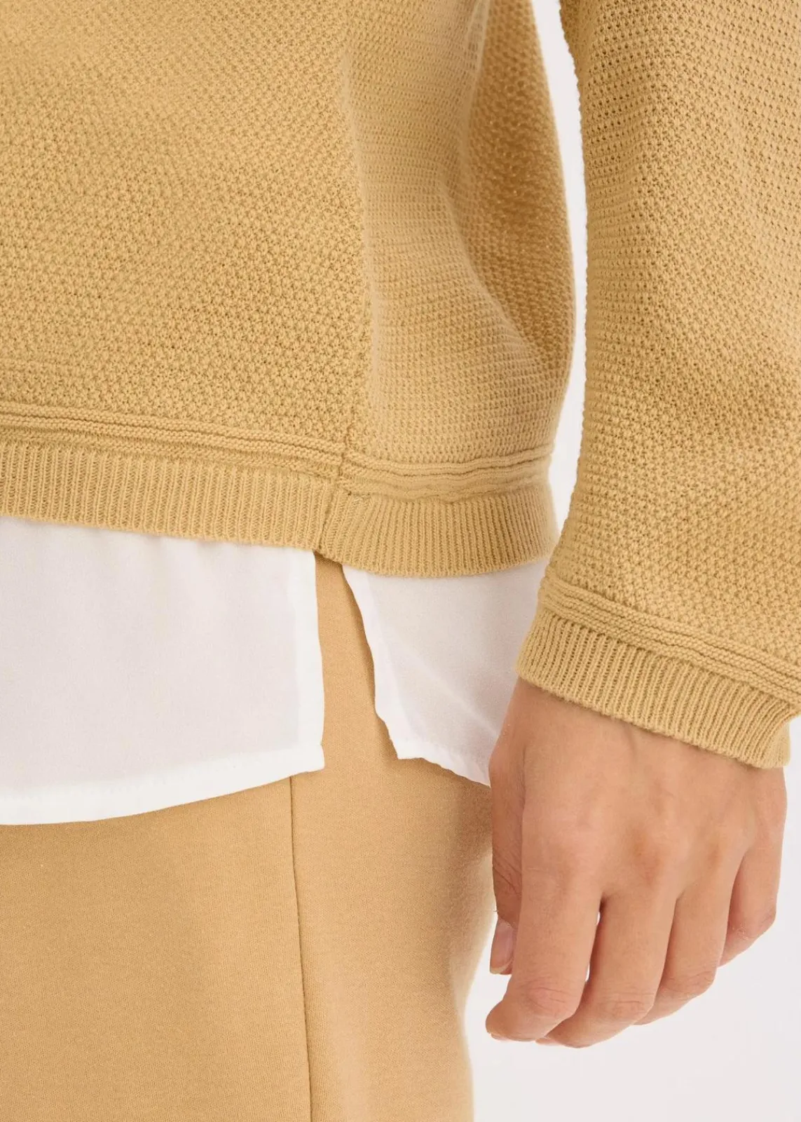 bonprix Bekleidung·Umstandsmode|Strickmode^Feinstrickpullover mit Bluseneinsatz cappuccino