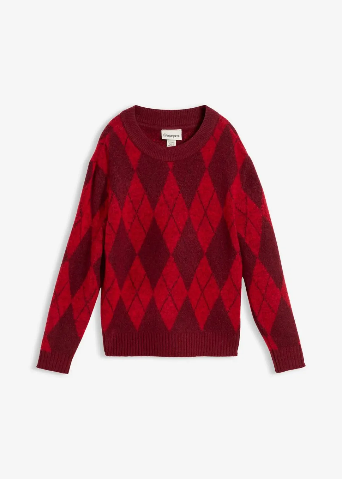 bonprix Bekleidung·Umstandsmode|Bekleidung·Jeans^Feinstrickpullover mit Karomuster lavarot kariert