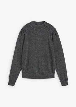bonprix Bekleidung·Jeans|Bekleidung·Umstandsmode^Feinstrickpullover mit Lurex schwarz/silber
