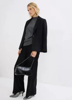 bonprix Bekleidung·Jeans|Bekleidung·Umstandsmode^Feinstrickpullover mit Lurex schwarz/silber