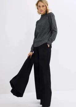 bonprix Bekleidung·Jeans|Bekleidung·Umstandsmode^Feinstrickpullover mit Lurex schwarz/silber