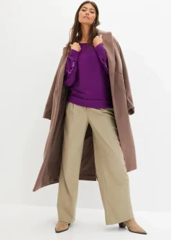 bonprix Pullover & Strickjacken|Strickmode^Feinstrickpullover mit Pailletten veilchenlila