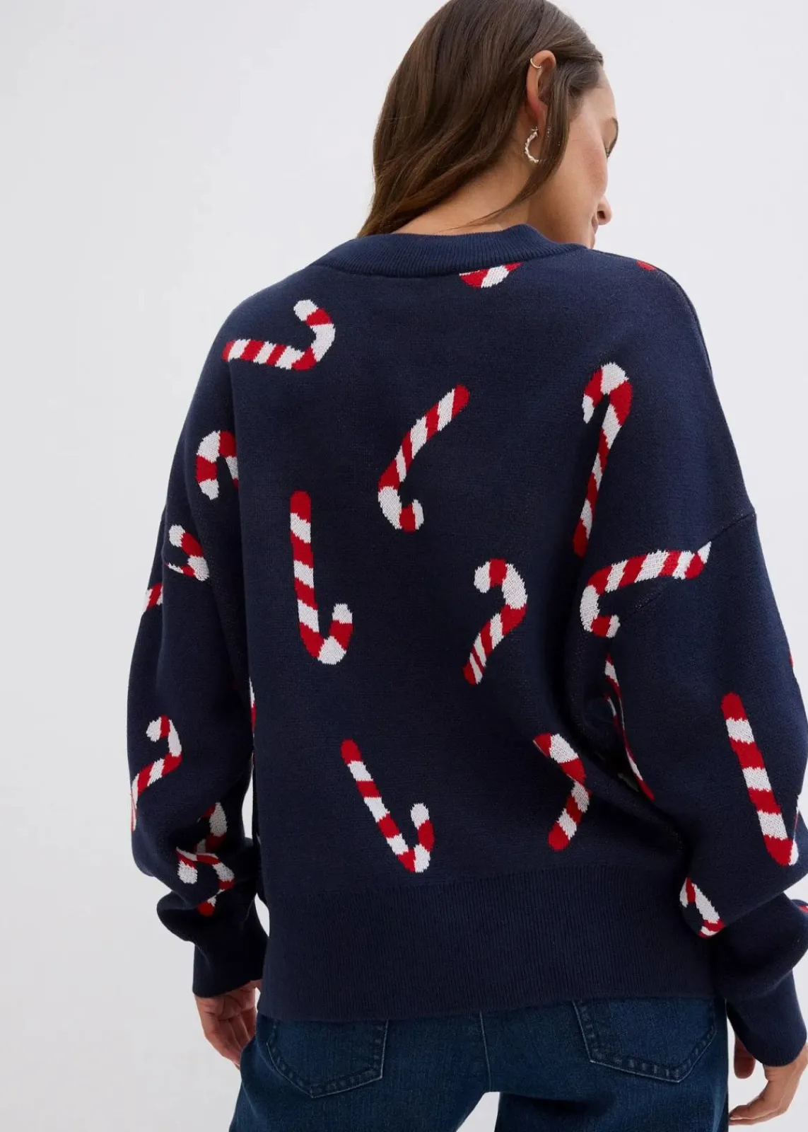 bonprix Bekleidung·Umstandsmode|Bekleidung·Jeans^Feinstrickpullover mit Rundhals, oversized dunkelblau