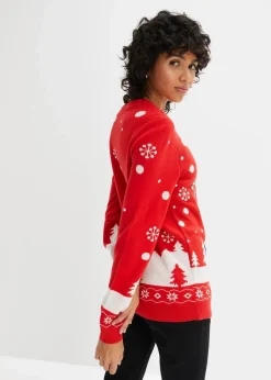 bonprix Bekleidung·Umstandsmode|Bekleidung·Jeans^Feinstrickpullover mit Rundhalsausschnitt erdbeere