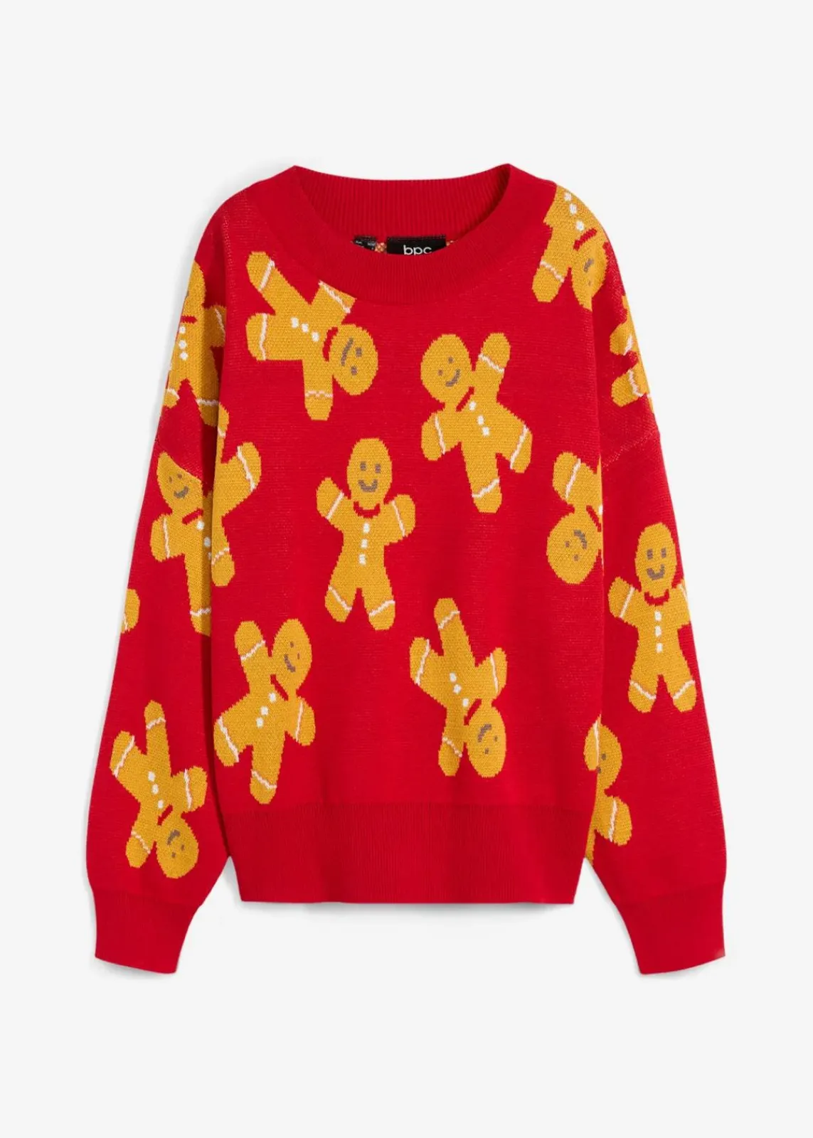 bonprix Pullover & Strickjacken|Strickmode^Feinstrickpullover mit Rundhals, oversized salsarot