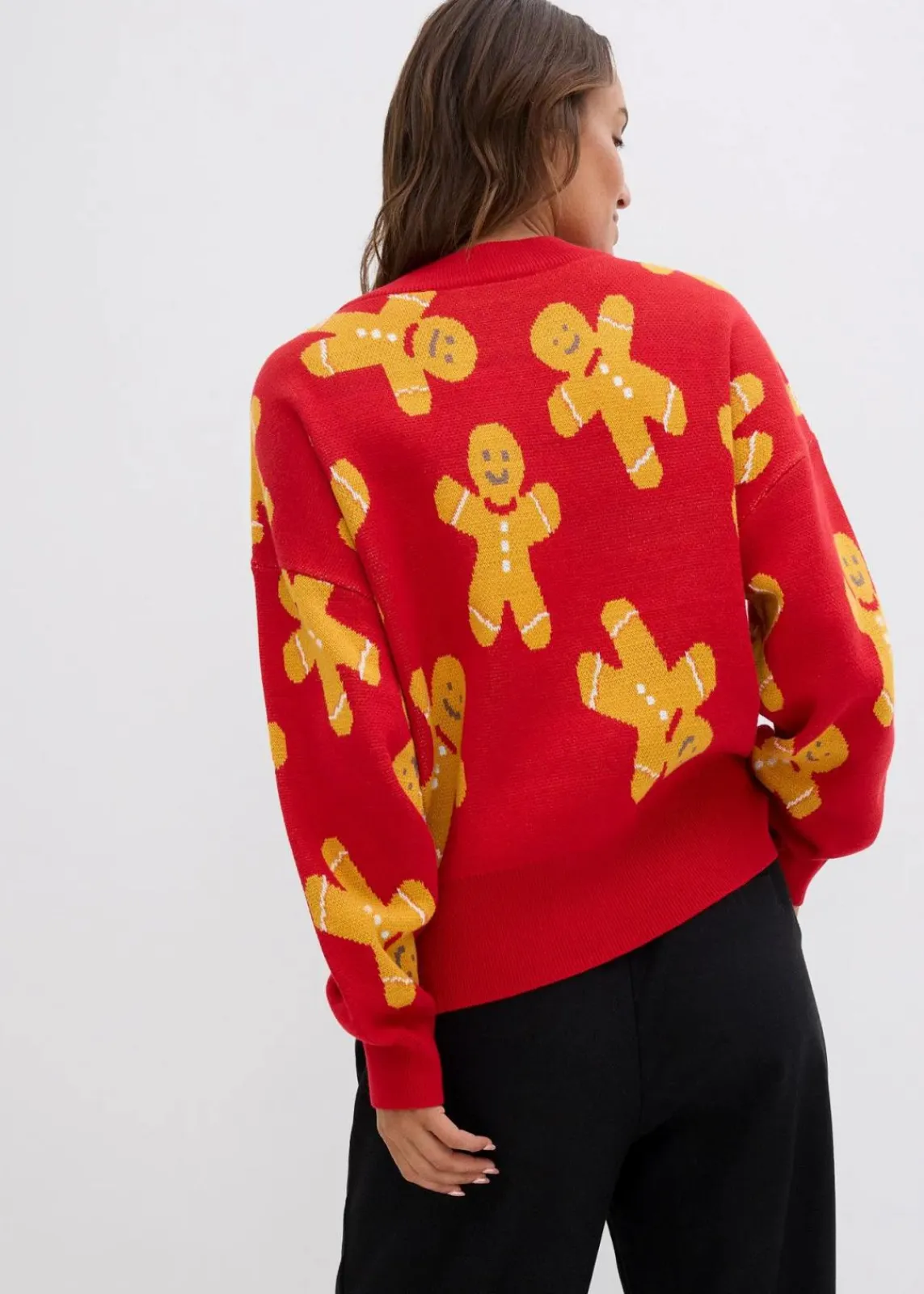 bonprix Pullover & Strickjacken|Strickmode^Feinstrickpullover mit Rundhals, oversized salsarot
