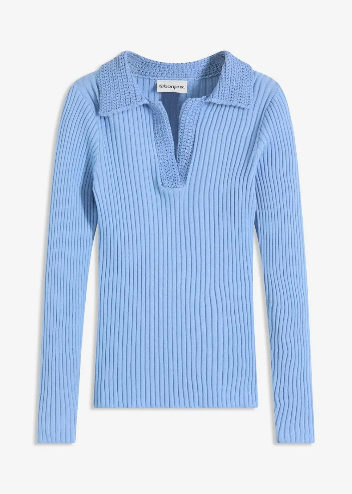 bonprix Bekleidung·Umstandsmode|Bekleidung·Jeans^Feinstrickpullover mit schmückendem Kragen perlblau
