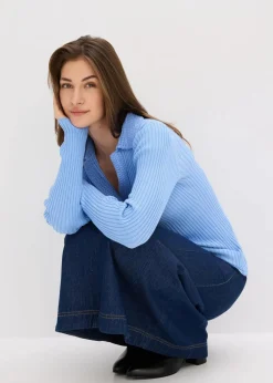 bonprix Bekleidung·Umstandsmode|Bekleidung·Jeans^Feinstrickpullover mit schmückendem Kragen perlblau