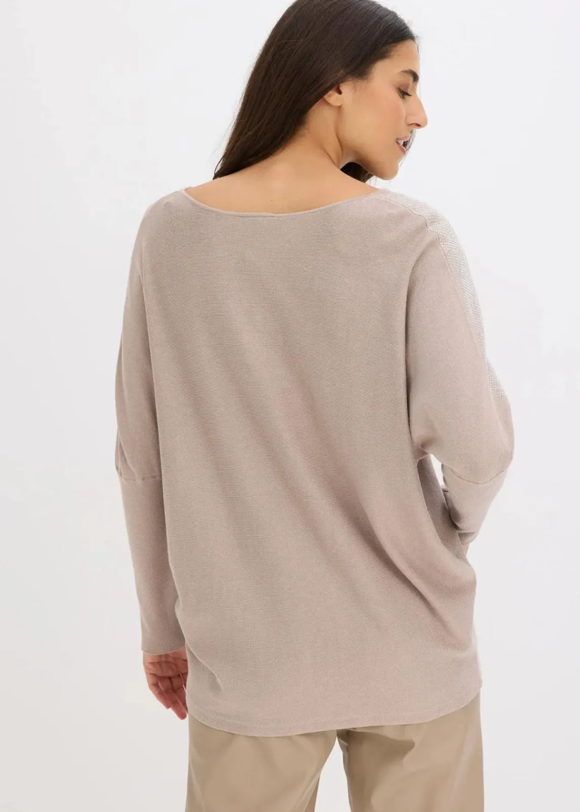 bonprix Bekleidung·Umstandsmode|Strickmode^Feinstrickpullover mit Strass-Applikation naturstein