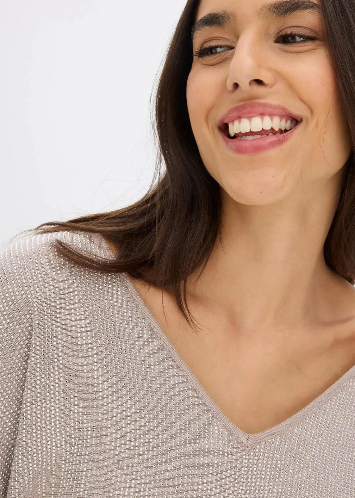 bonprix Bekleidung·Umstandsmode|Strickmode^Feinstrickpullover mit Strass-Applikation naturstein