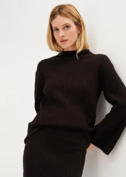 bonprix Bekleidung·Umstandsmode|Bekleidung·Jeans^Feinstrickpullover mit Struktur schwarz