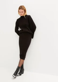 bonprix Bekleidung·Umstandsmode|Bekleidung·Jeans^Feinstrickpullover mit Struktur schwarz