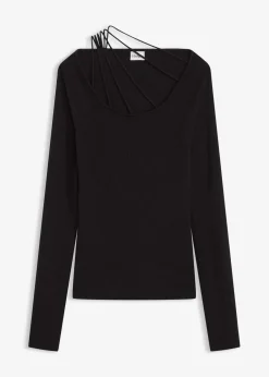 bonprix Bekleidung·Umstandsmode|Bekleidung·Jeans^Feinstrickpullover mit tiefem Ausschnitt schwarz