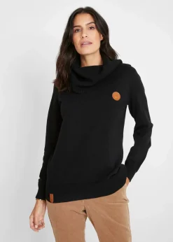 bonprix Bekleidung·Umstandsmode|Pullover & Strickjacken^Feinstrickpullover mit weitem Kragen schwarz