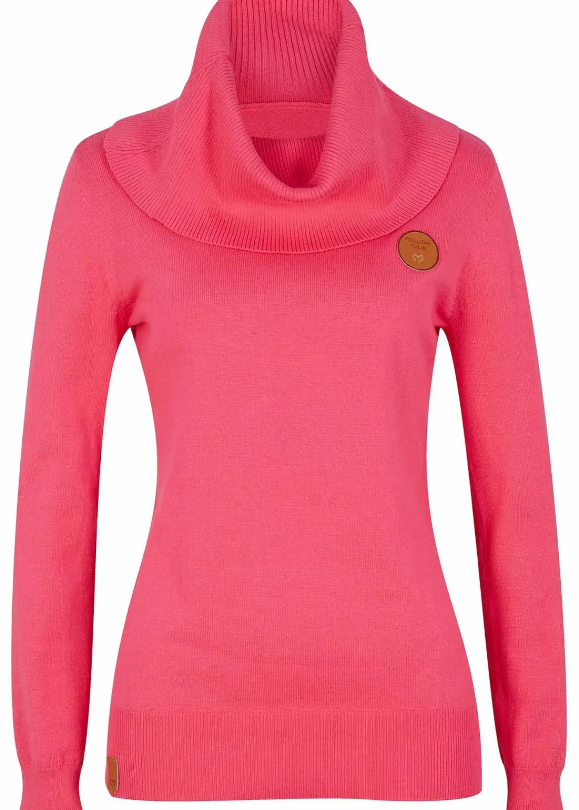 bonprix Pullover & Strickjacken|Strickmode^Feinstrickpullover mit weitem Kragen dunkelpink