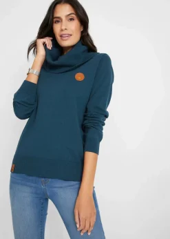 bonprix Bekleidung·Umstandsmode|Pullover & Strickjacken^Feinstrickpullover mit weitem Kragen dunkelblau