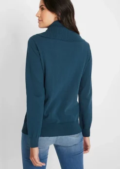 bonprix Bekleidung·Umstandsmode|Pullover & Strickjacken^Feinstrickpullover mit weitem Kragen dunkelblau