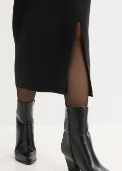 bonprix Bekleidung·Sportbekleidung|Nachhaltigere Materialien^Feinstrickrock aus softem Viskose-Mix schwarz