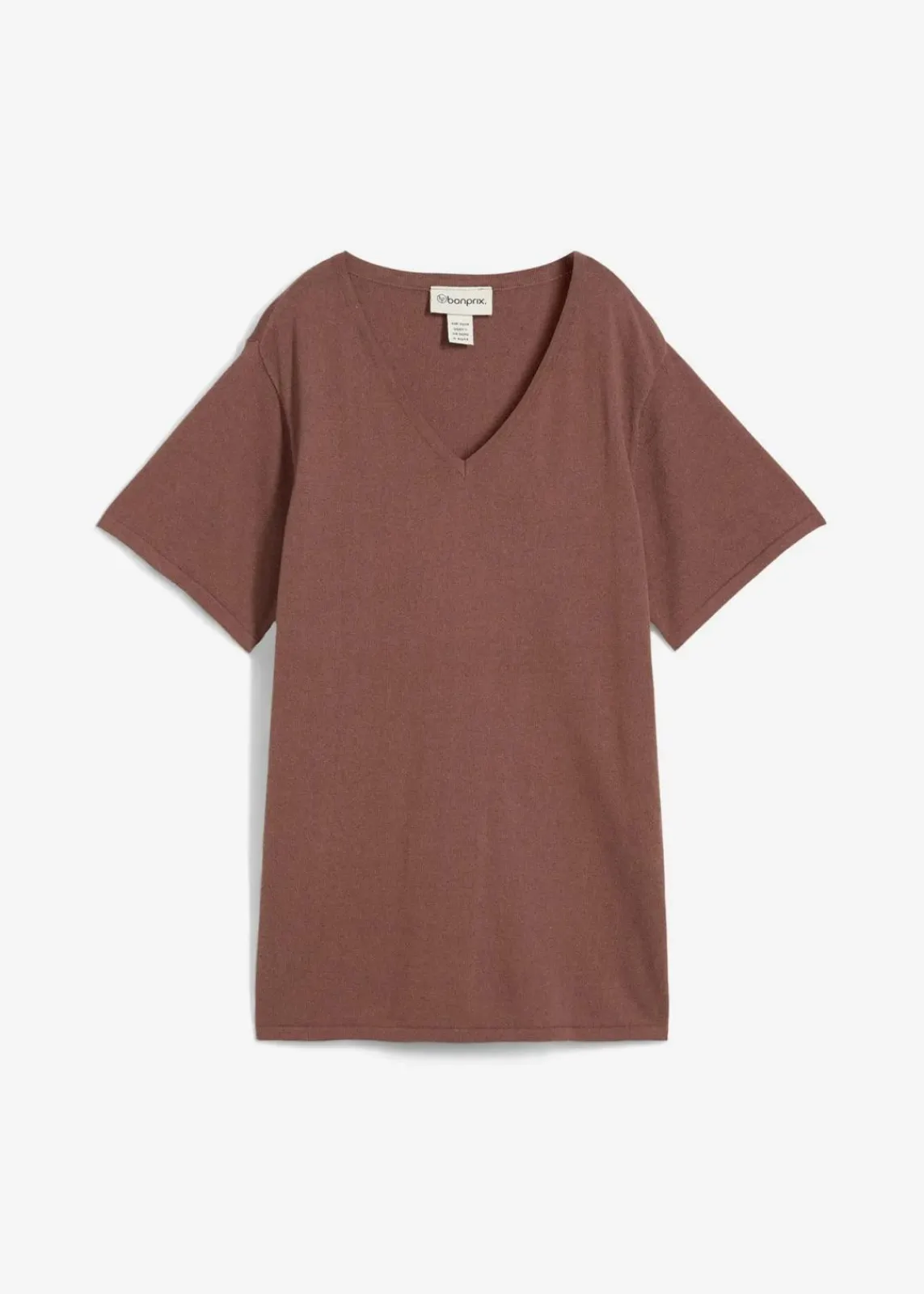 bonprix Shirts & Tops|Strickmode^Feinstrickshirt mit Leinen matt braun