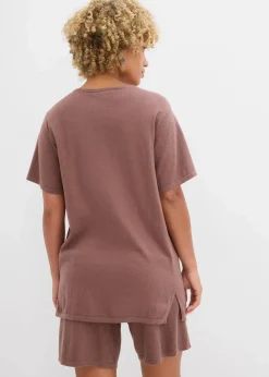 bonprix Shirts & Tops|Strickmode^Feinstrickshirt mit Leinen matt braun