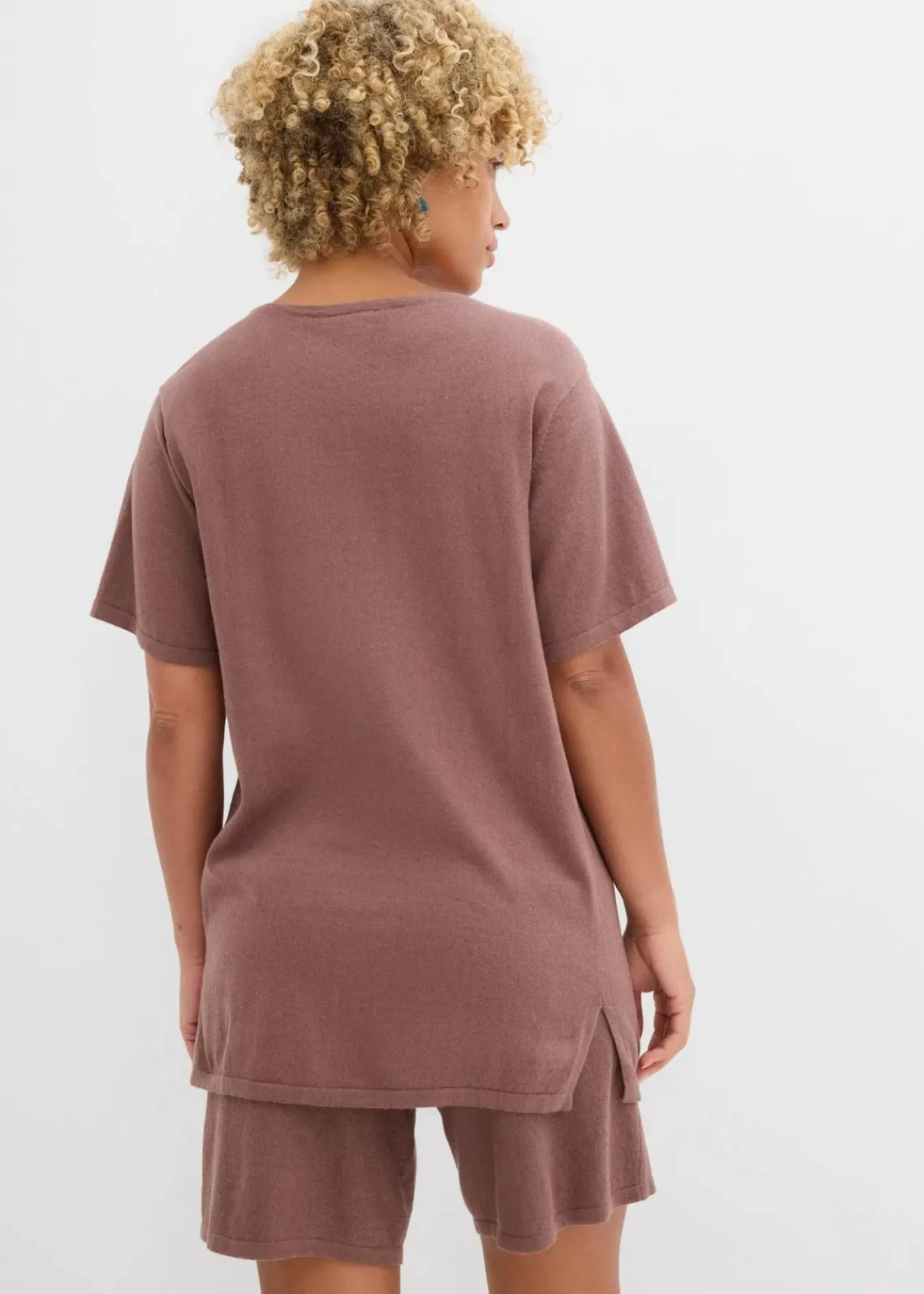 bonprix Shirts & Tops|Strickmode^Feinstrickshirt mit Leinen matt braun