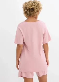bonprix Bekleidung·Umstandsmode|Zweiteiler & Sets^Feinstrickshirt mit Leinen aschrosa