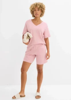 bonprix Bekleidung·Umstandsmode|Zweiteiler & Sets^Feinstrickshirt mit Leinen aschrosa