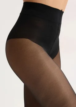 bonprix Wäsche·Socken & Strumpfhosen|Socken & Strumpfhosen^Feinstrumpfhose mit Komfortbund 30 DEN (2er pack) schwarz + schwarz leo