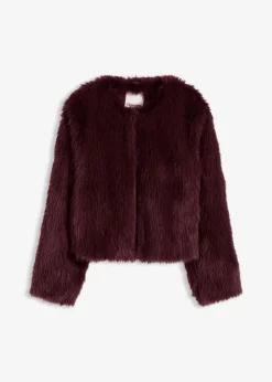 bonprix Bekleidung·Hosen|Jacken & Mäntel^Fellimitat-Jacke weinrot