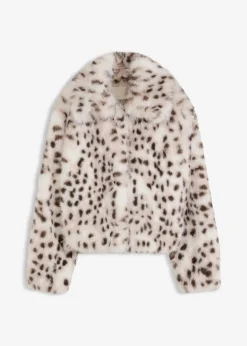 bonprix Bekleidung·Hosen|Jacken & Mäntel^Fellimitat-Jacke creme animal