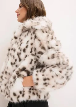 bonprix Bekleidung·Hosen|Jacken & Mäntel^Fellimitat-Jacke creme animal