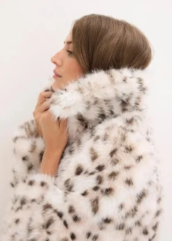 bonprix Bekleidung·Hosen|Jacken & Mäntel^Fellimitat-Jacke creme animal
