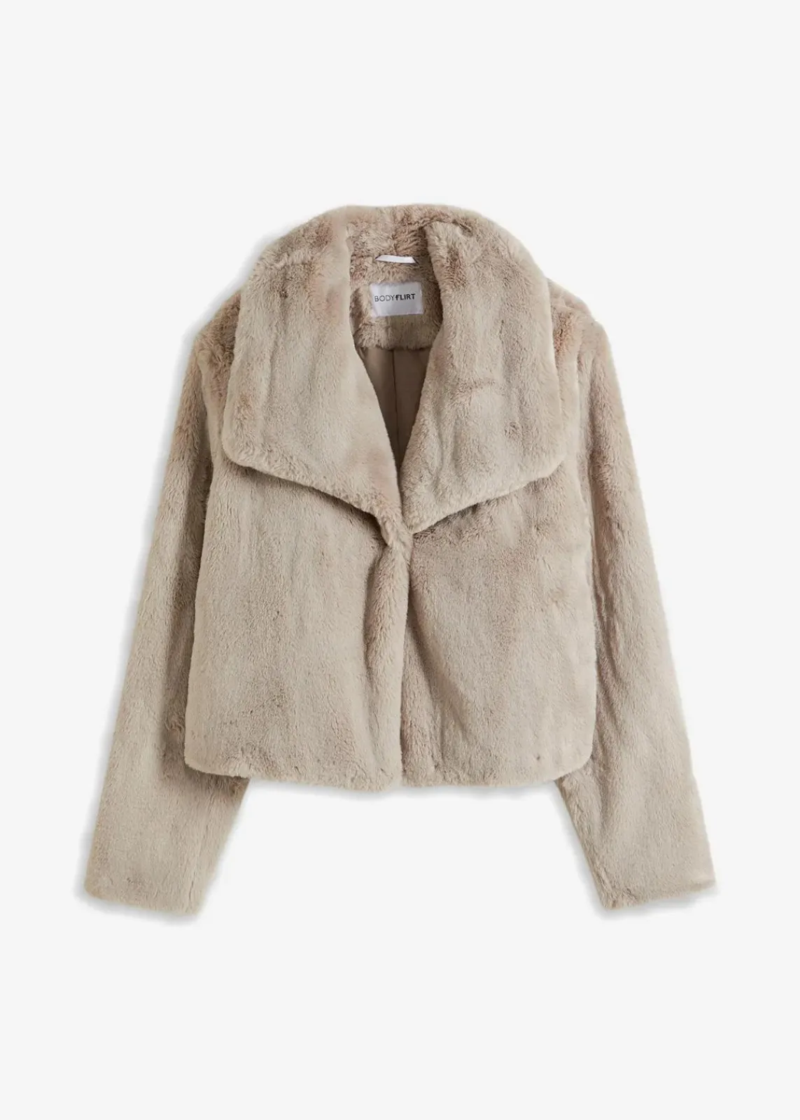 bonprix Bekleidung·Hosen|Jacken & Mäntel^Fellimitat-Jacke naturstein