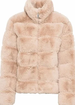 bonprix Bekleidung·Hosen|Jacken & Mäntel^Fellimitat-Jacke mit Reißverschluss rosebeige