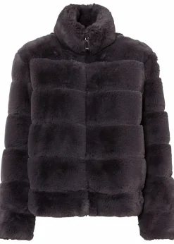 bonprix Jacken & Mäntel|Bekleidung·Hosen^Fellimitat-Jacke mit Reißverschluss anthrazit