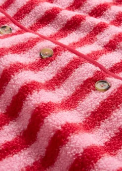 bonprix Bekleidung·Blusen & Tuniken|Bekleidung·Hosen^Fellimitat-Weste himbeerrose/rot gestreift