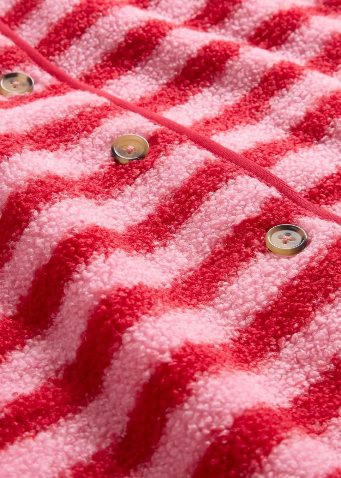 bonprix Bekleidung·Blusen & Tuniken|Bekleidung·Hosen^Fellimitat-Weste himbeerrose/rot gestreift