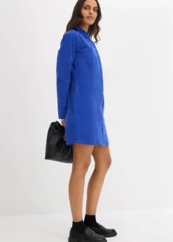 bonprix Bekleidung·Pullover & Strickjacken|Nachhaltigere Materialien^Figurbetontes Cordkleid edelsteinblau