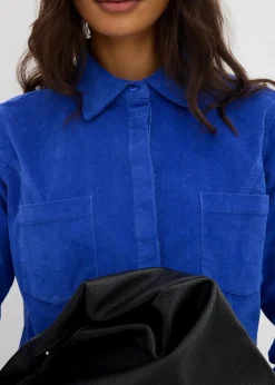 bonprix Bekleidung·Pullover & Strickjacken|Nachhaltigere Materialien^Figurbetontes Cordkleid edelsteinblau