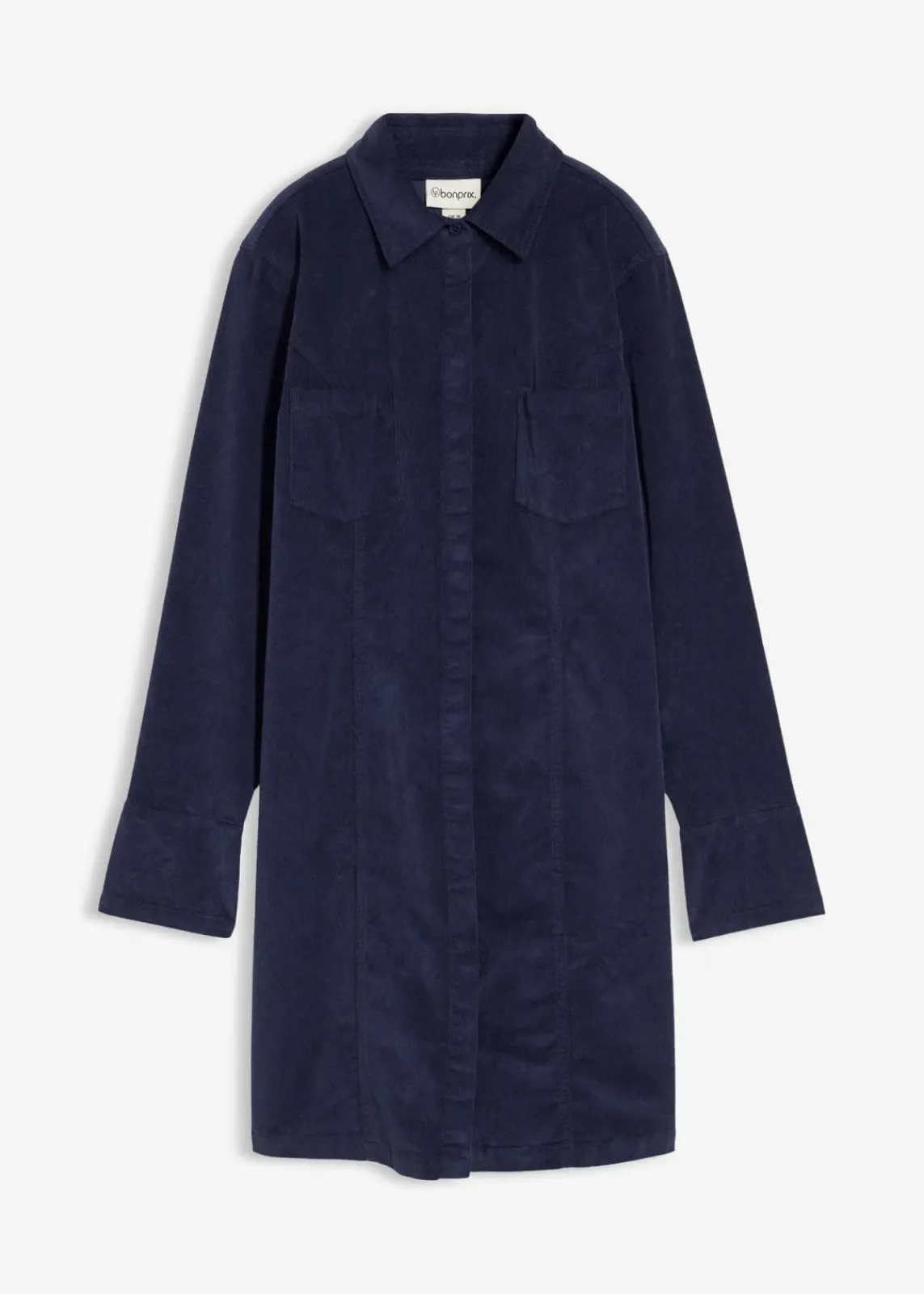 bonprix Kleider|Nachhaltigere Materialien^Figurbetontes Cordkleid dunkelblau