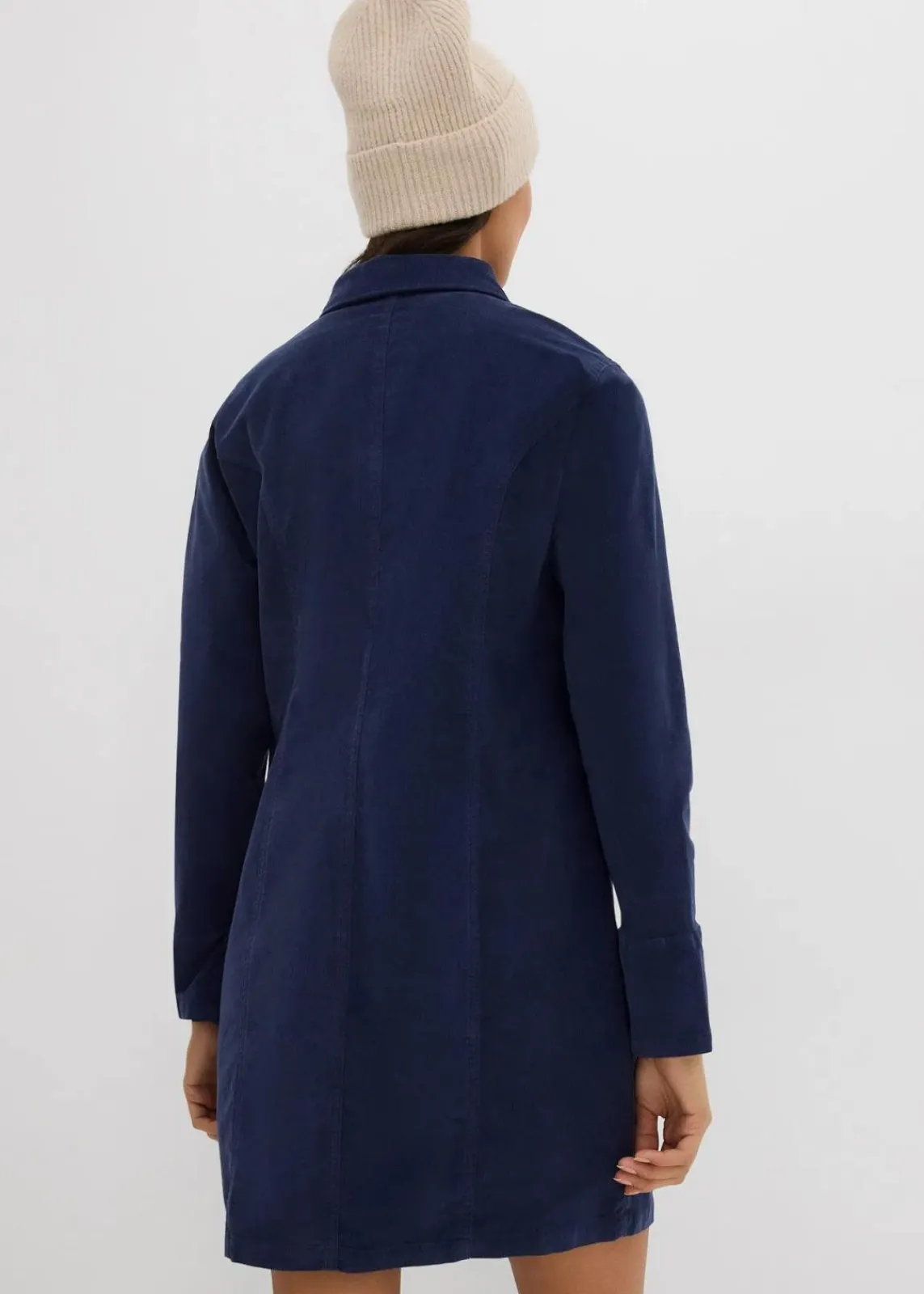 bonprix Kleider|Nachhaltigere Materialien^Figurbetontes Cordkleid dunkelblau
