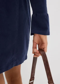 bonprix Kleider|Nachhaltigere Materialien^Figurbetontes Cordkleid dunkelblau