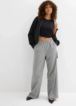 bonprix Nachhaltigere Materialien|Shirts & Tops^Figurbetontes Cropped Top, Doppelpack (2-tlg. Set) weiß+schwarz