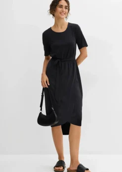 bonprix Bekleidung·Pullover & Strickjacken|Kleider^figurbetontes Jerseykleid aus softem Viskose-Mix schwarz