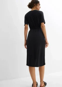 bonprix Bekleidung·Pullover & Strickjacken|Kleider^figurbetontes Jerseykleid aus softem Viskose-Mix schwarz