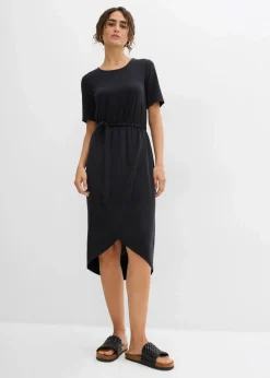 bonprix Bekleidung·Pullover & Strickjacken|Kleider^figurbetontes Jerseykleid aus softem Viskose-Mix schwarz