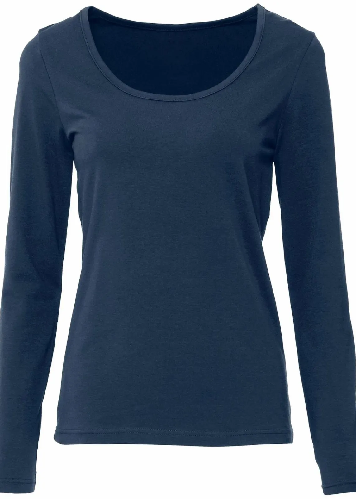bonprix Shirts & Tops|Basics^Figurbetontes Langarmshirt dunkelblau