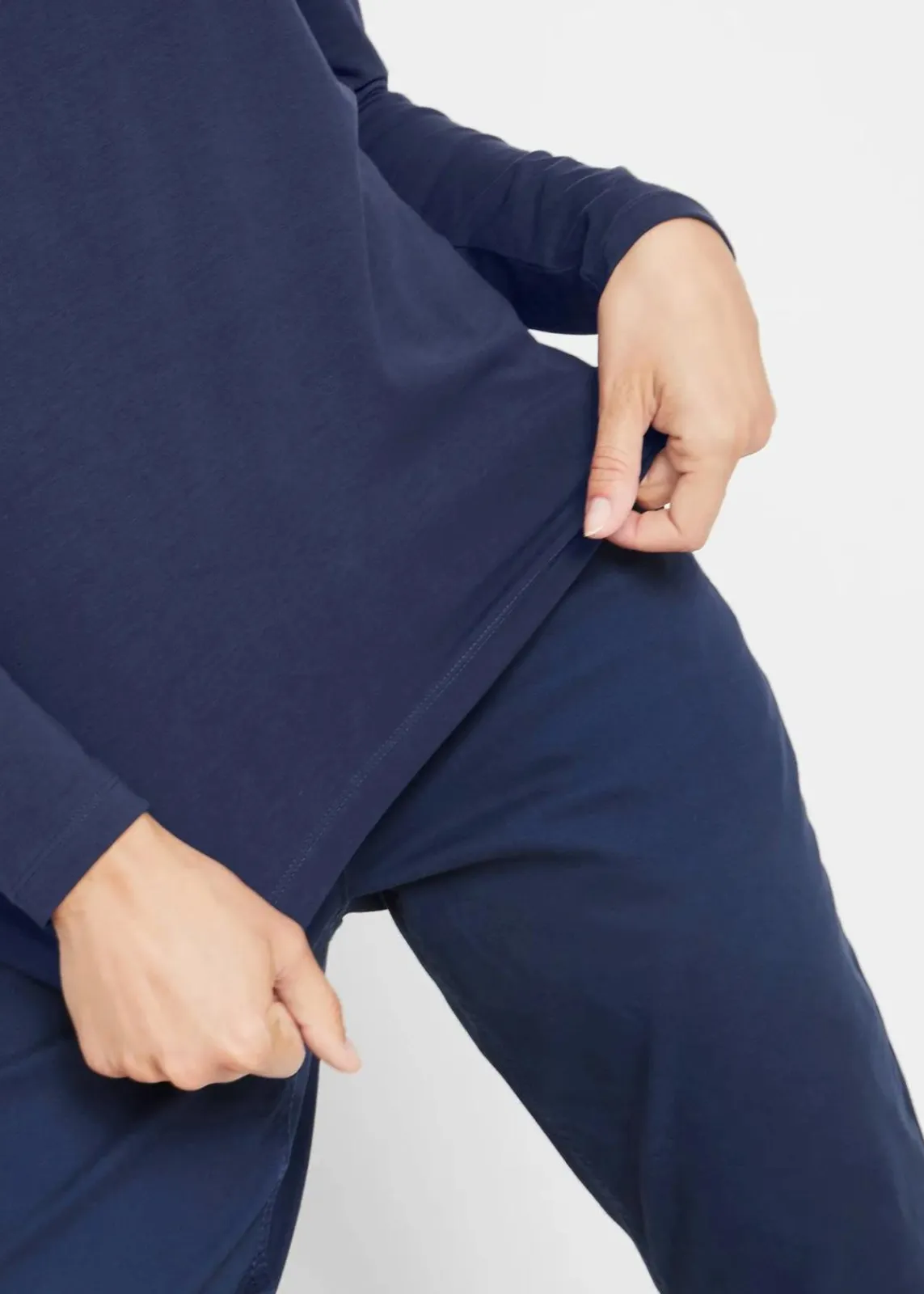 bonprix Shirts & Tops|Basics^Figurbetontes Langarmshirt dunkelblau