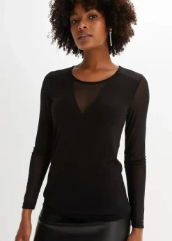 bonprix Shirts & Tops^Figurbetontes Langarmshirt schwarz